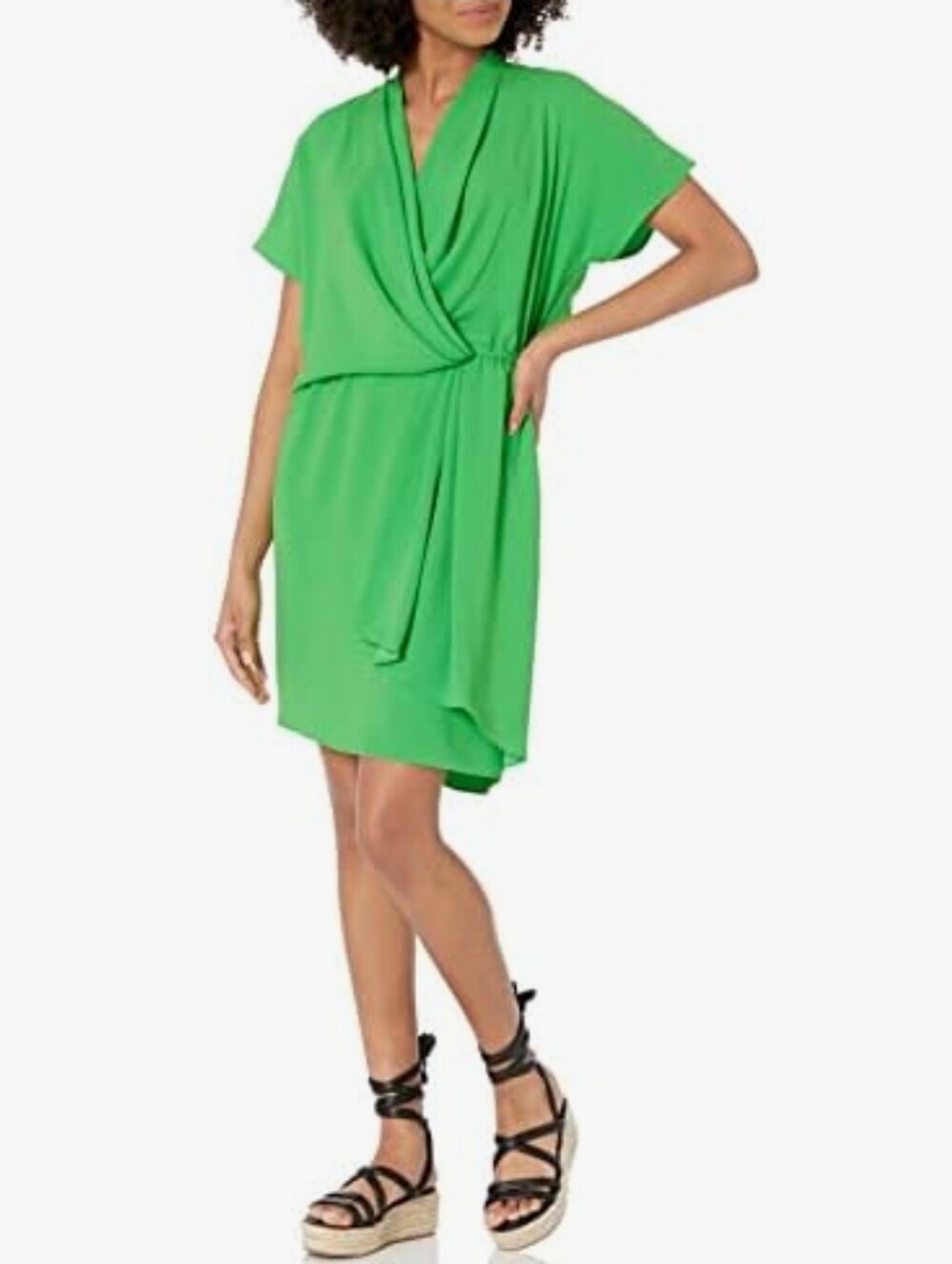 Trina Turk Resort Wear Vacation Enchantress Lime Green Faux Wrap Mini Size XL